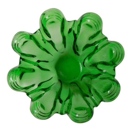 Italian Murano Art Glass Abstract Emerald Green Stretch Dish /Bowl/ Vase /Vessel - Picture 7 of 8